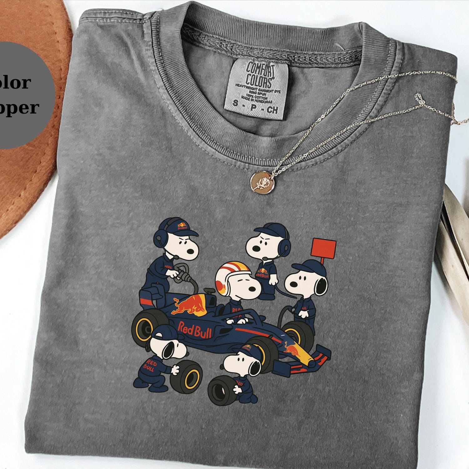 Snoopy Red Bull Pit Crew Shirt, Racing Fan Tee, Formula 1 Mechanic T-Shirt, F1 Race Lover Gift, Motorsport Fan Apparel