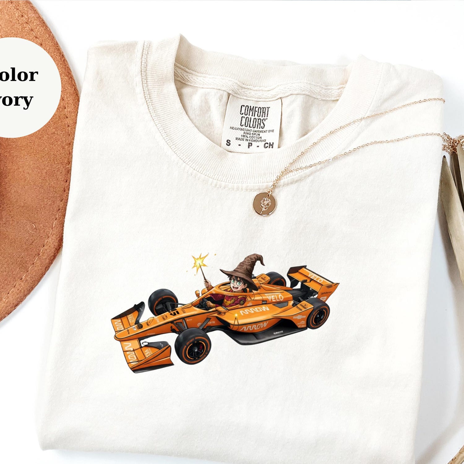 Harry Potter Wizard Racing Car Tee, Magic Racer Shirt, Fantasy F1 Tee Gift, Wizard Driver T-Shirt, McLaren Fan Tee, Unique Racing Top