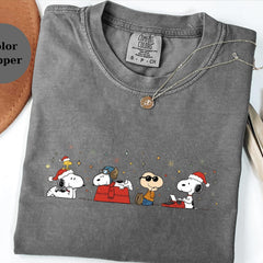 Christmas Snoopy Shirt, Cute Holiday Cartoon Tee, Funny Peanuts Style Graphic T-Shirt, Cozy Gift for Snoopy Fans