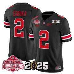 O.S Buckeyes #2 Emeka Egbuka 2025 National Champions Patch Limited Jersey