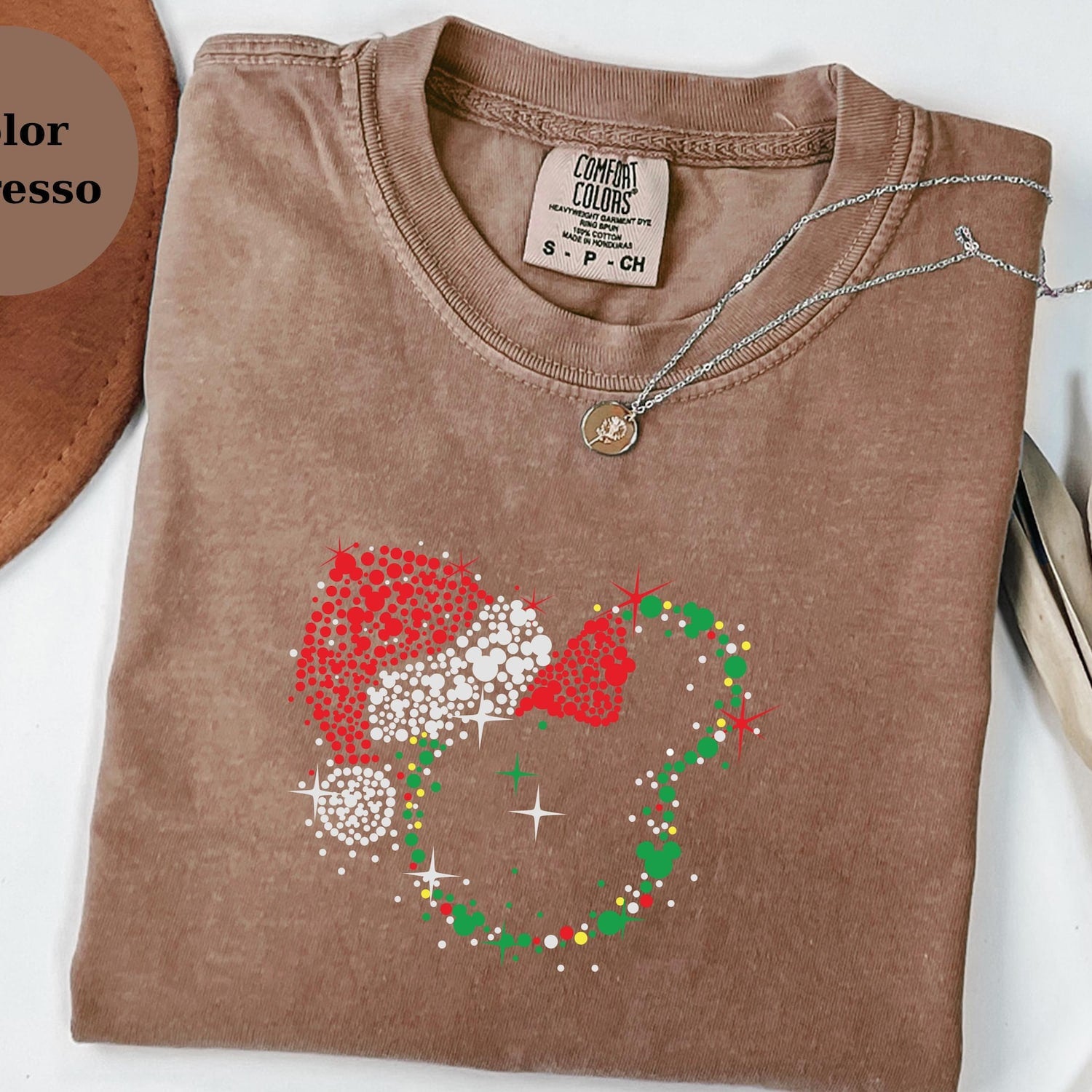 Comfort Colors Christmas Mickey Shirt, Sparkle Holiday Crewneck, Disney Inspired Christmas Shirt, Cute Festive Unisex Top