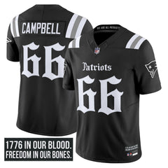 N.E Patriots #66 Will Campbell ‘Gothic Revolution Edition’ Limited Jersey