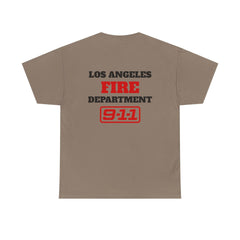 2 sided 9-1-1 Show Firefighter Tee, Unisex Heavy Cotton Tee for Firefighters, Perfect for 9-1-1 Enthusiasts, Bobby Nash, LA Fire