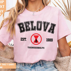 Belova 1989 T-shirt, Black Widow Thunderbolts, MCU, Avengers T-shirt, Yelena Belova Thunderbolt T-shirt, MCU, Thunderbolts Fan Gifts
