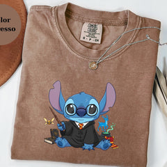 Cute Harry Potter Stitch T-Shirt, Magic Fan Tee, Fantasy Movie Shirt, Cute Character Top, Wizard Costume Tee, Gift For Fans