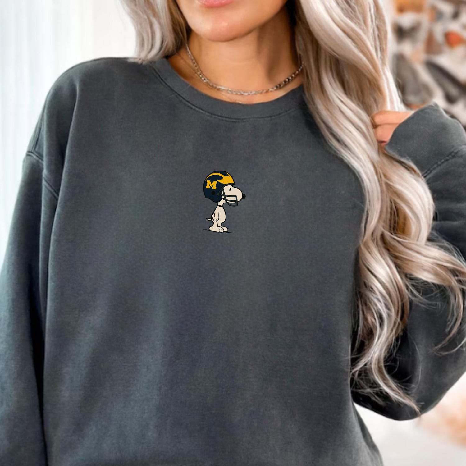 Michigan Wolverines T-Shirt, Snoopy Football Helmet Shirt, , Game Day Cozy Top, Football Lover Gift, Cartoon Dog Sports Shirt