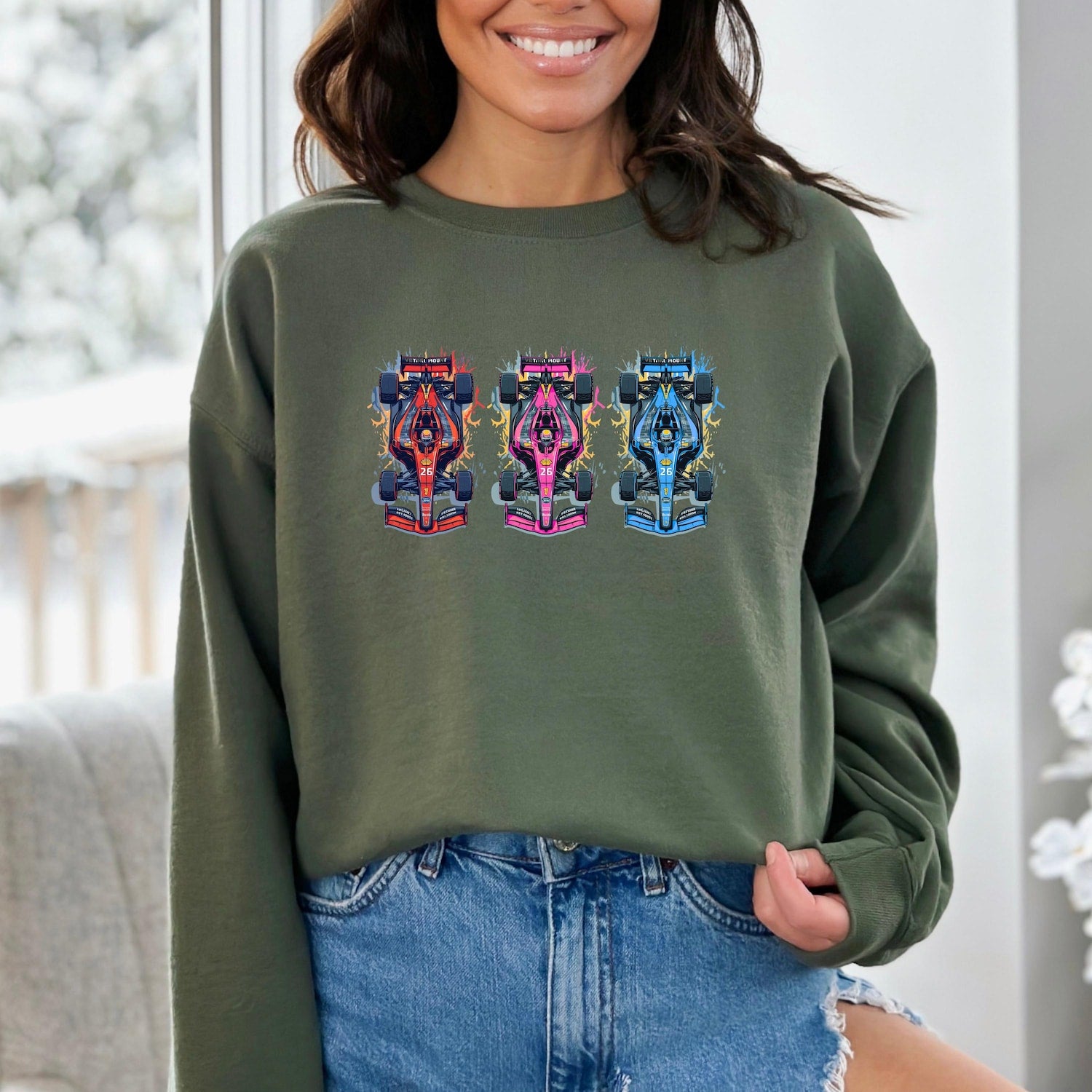 Racing Car Sweatshirt, F1 Style Car Shirt, Race Fan Gift, Formula Racing Hoodie, Motorsport Shirt, Fast Car Graphic Top