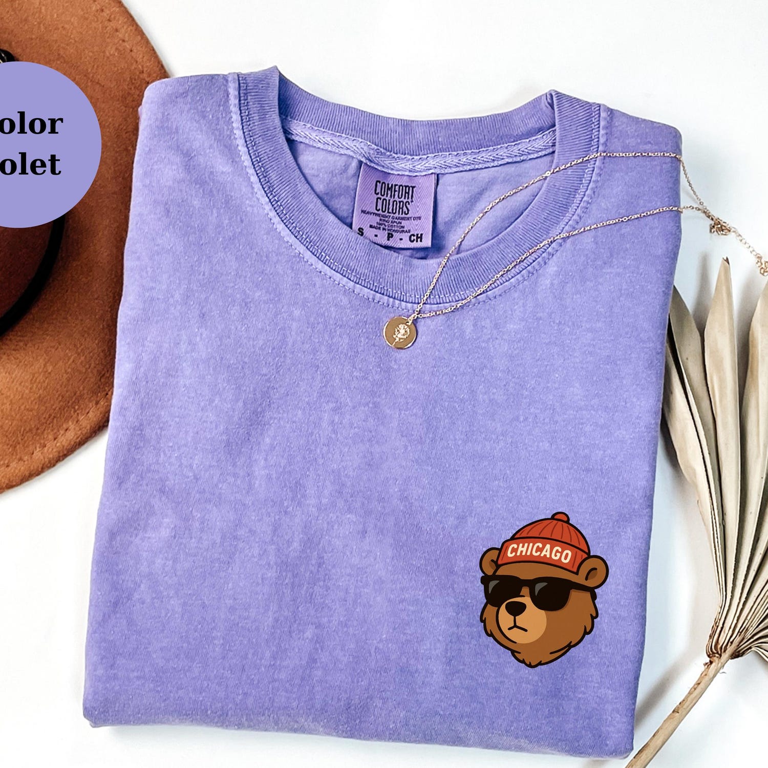 Chicago Football Shirt, Game Day Bear T-Shirt, Football Fan Sports Gift, Unisex Comfort Colors Tee For Men, Women