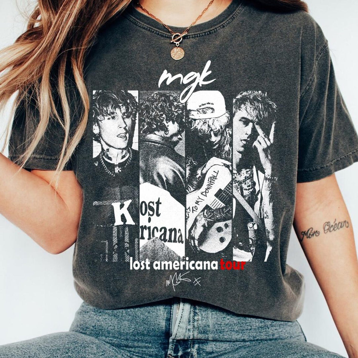 Comfort Colors MGK Lost Americana Tour Shirt, Machine Gun Kelly Middle Finger Lost American Tour 2025 Shirt, Pop Rock Tee Unisex'4402058269