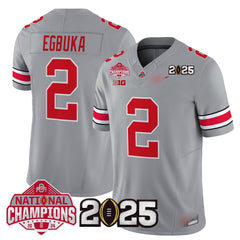 O.S Buckeyes #2 Emeka Egbuka 2025 National Champions Patch Limited Jersey