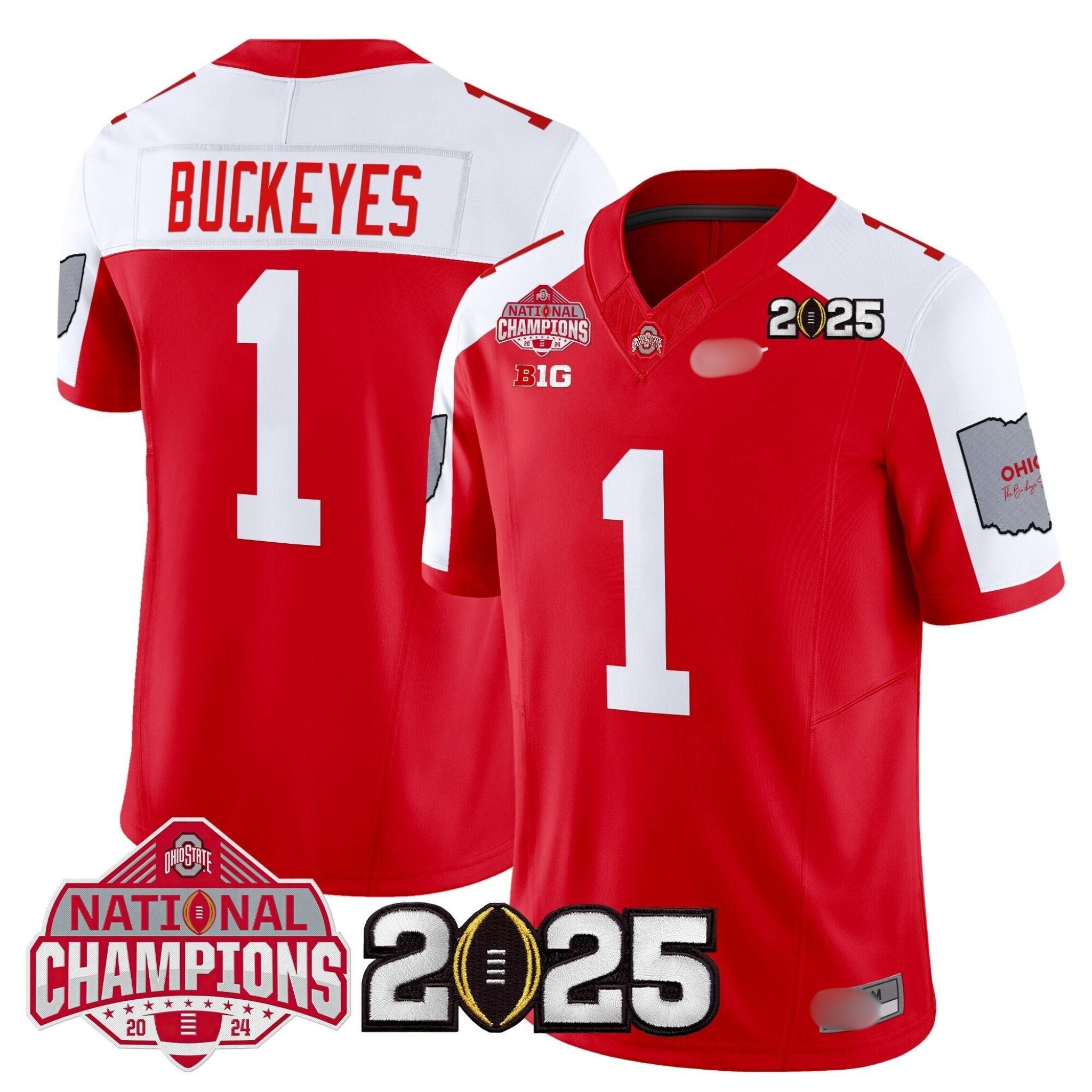 O.S Buckeyes #1 Team 2025 National Champions Patch Limited Jersey