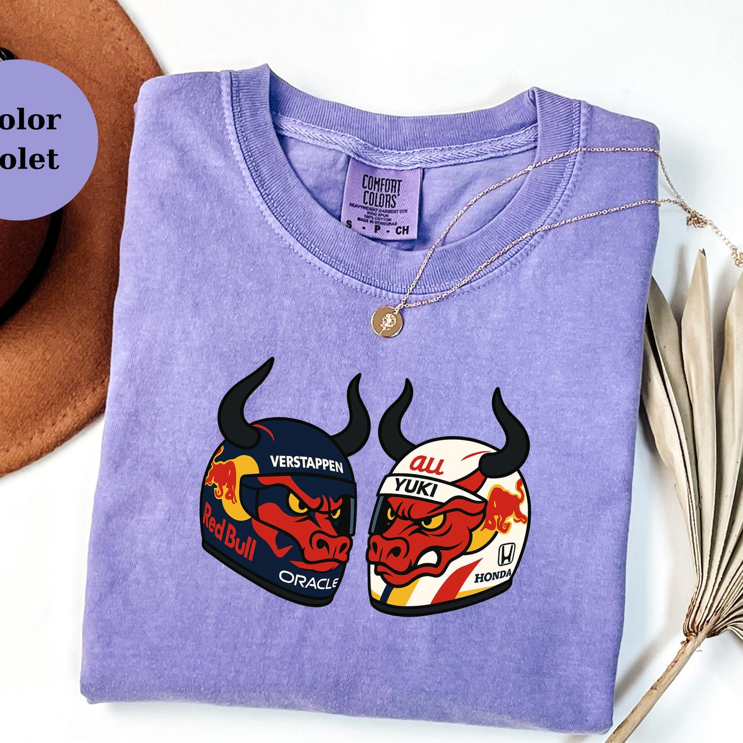 RedBull Helmet Duo Racing Tee � Funny F1 Driver Helmet Art Shirt