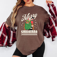 Retro Merry Christmas Sweatshirt, Vintage Santa Claus & Christmas Tree Shirt, Cute Xmas Graphic Tee, Unisex Winter Gift