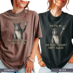 Funny Squirrel Shirt for Bird Lovers,  Bird Feeders Empty Again Tee, Hummingbirds Feeder Gift, Bird Feeder T shirt, Retro Squirrel T-shirt
