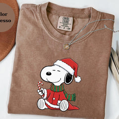 Cute Christmas Snoppy Tee � Holiday Dog Shirt, Cozy Festive Gift Top