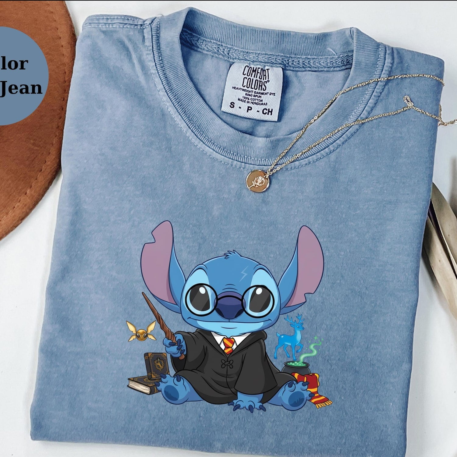 Cute Harry Potter Stitch T-Shirt, Magic Fan Tee, Fantasy Movie Shirt, Cute Character Top, Wizard Costume Tee, Gift For Fans
