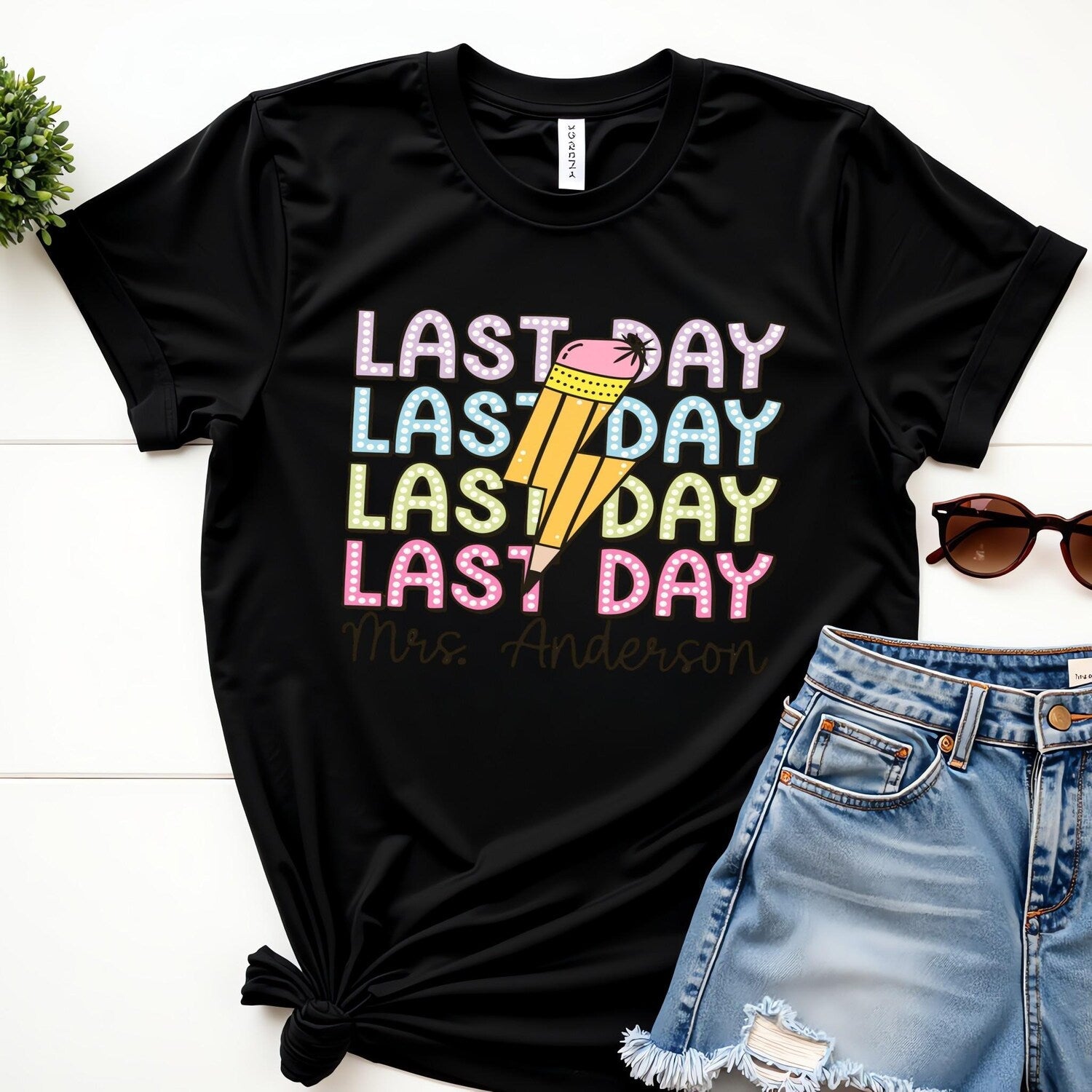 Comfort Colors Happy Last Day of School Shirt, Last Day Of School Teacher Team Shirts,Personalized Teacher T-Shirt,End Of School Year Tee,