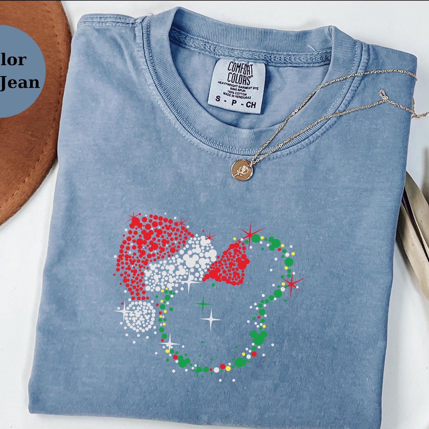 Comfort Colors Christmas Mickey Shirt, Sparkle Holiday Crewneck, Disney Inspired Christmas Shirt, Cute Festive Unisex Top