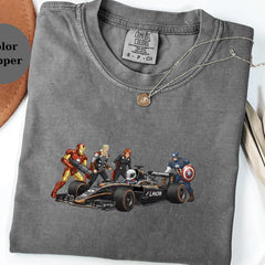 F1 Pit Crew Avenger Tee � Race Car Fan Shirt � Funny Racing Gift � Marvel Style Motorsport Tee