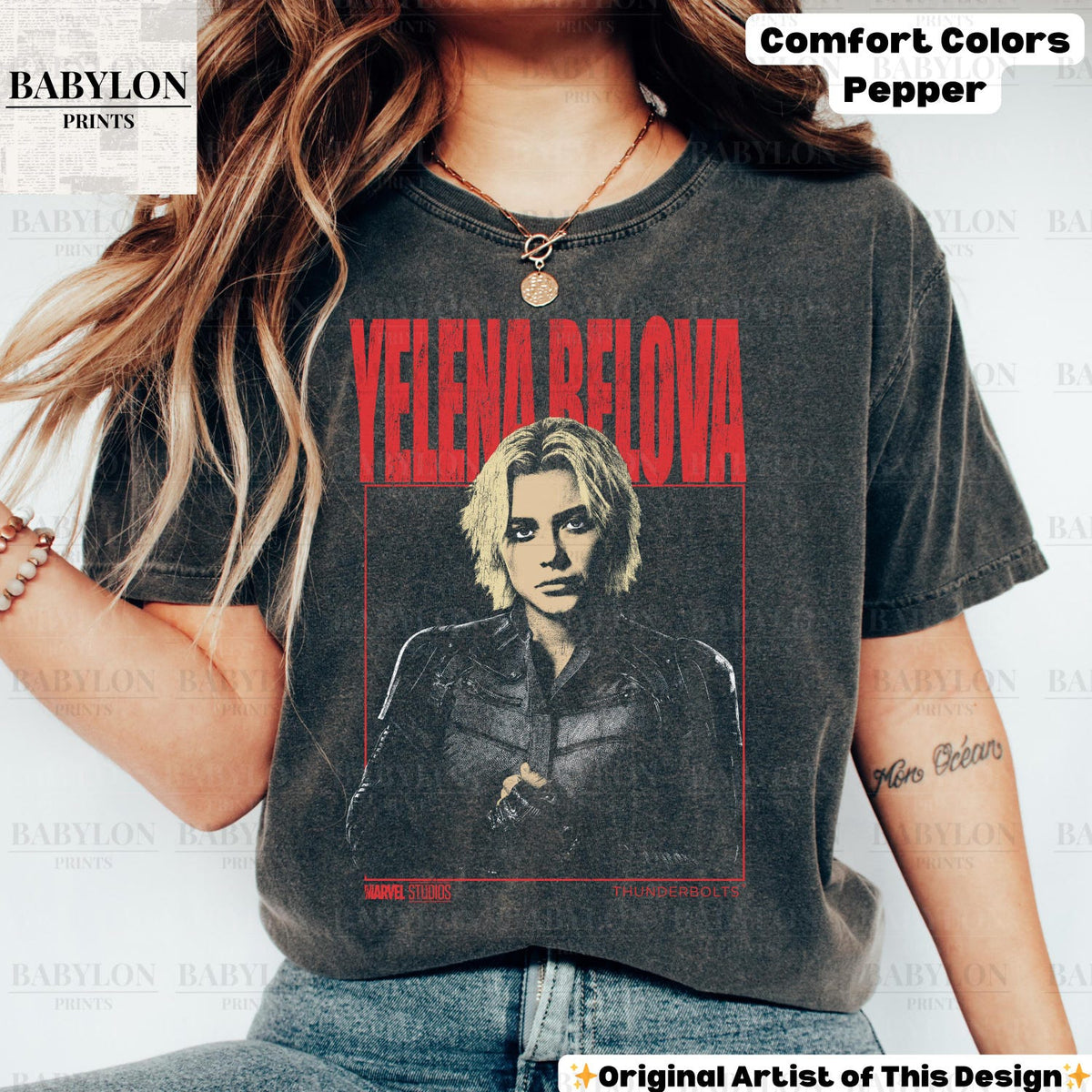 Vintage Yelena Belova T Shirt Thunderbolts Marvel MCU Movie Shirt Disney Sweatshirt Florence Pugh Shirt Gift Black Widow T Shirt Marvel Tee