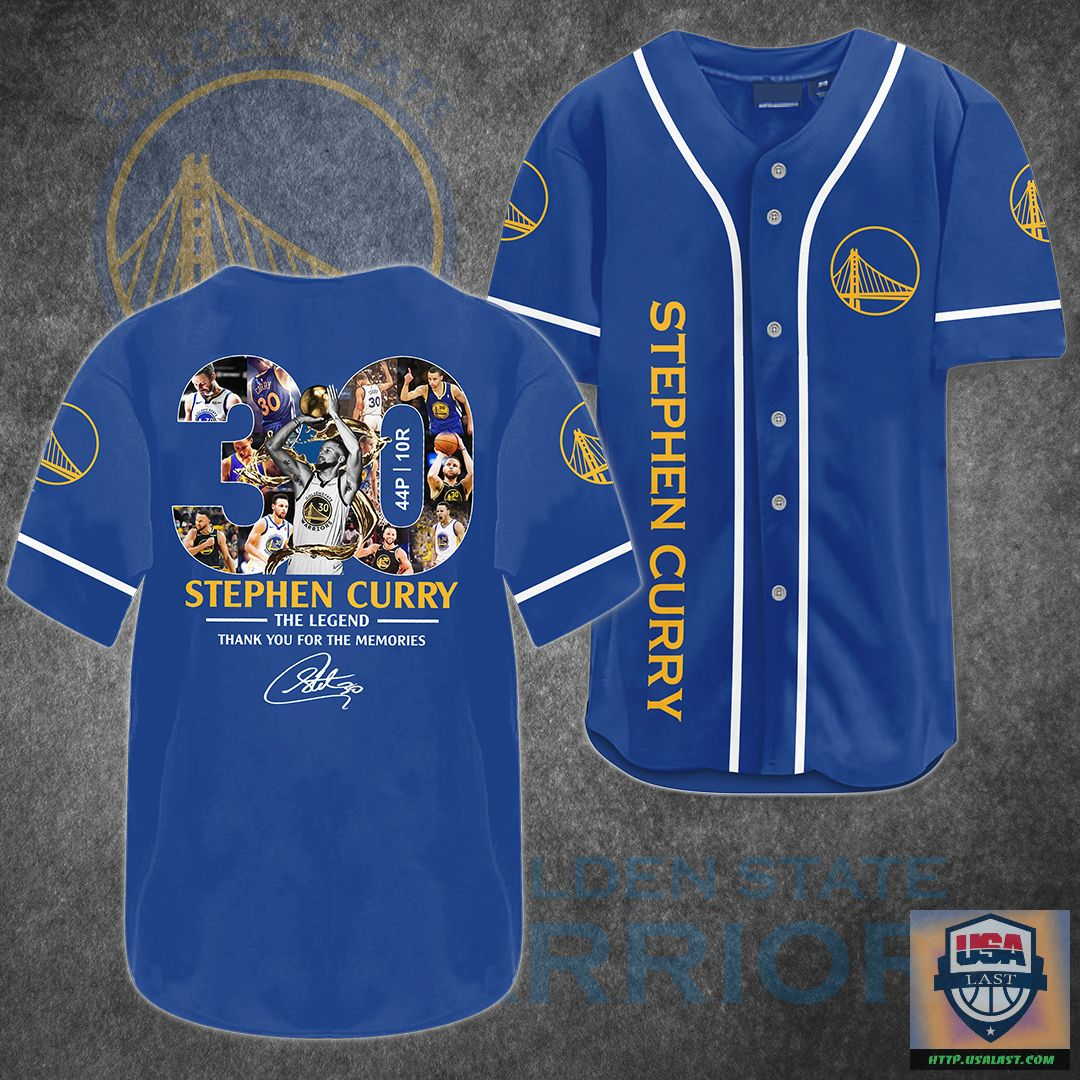 Stephen Curry 30 Baseball Jersey - Blue Fan Shirt for Basketball Lovers