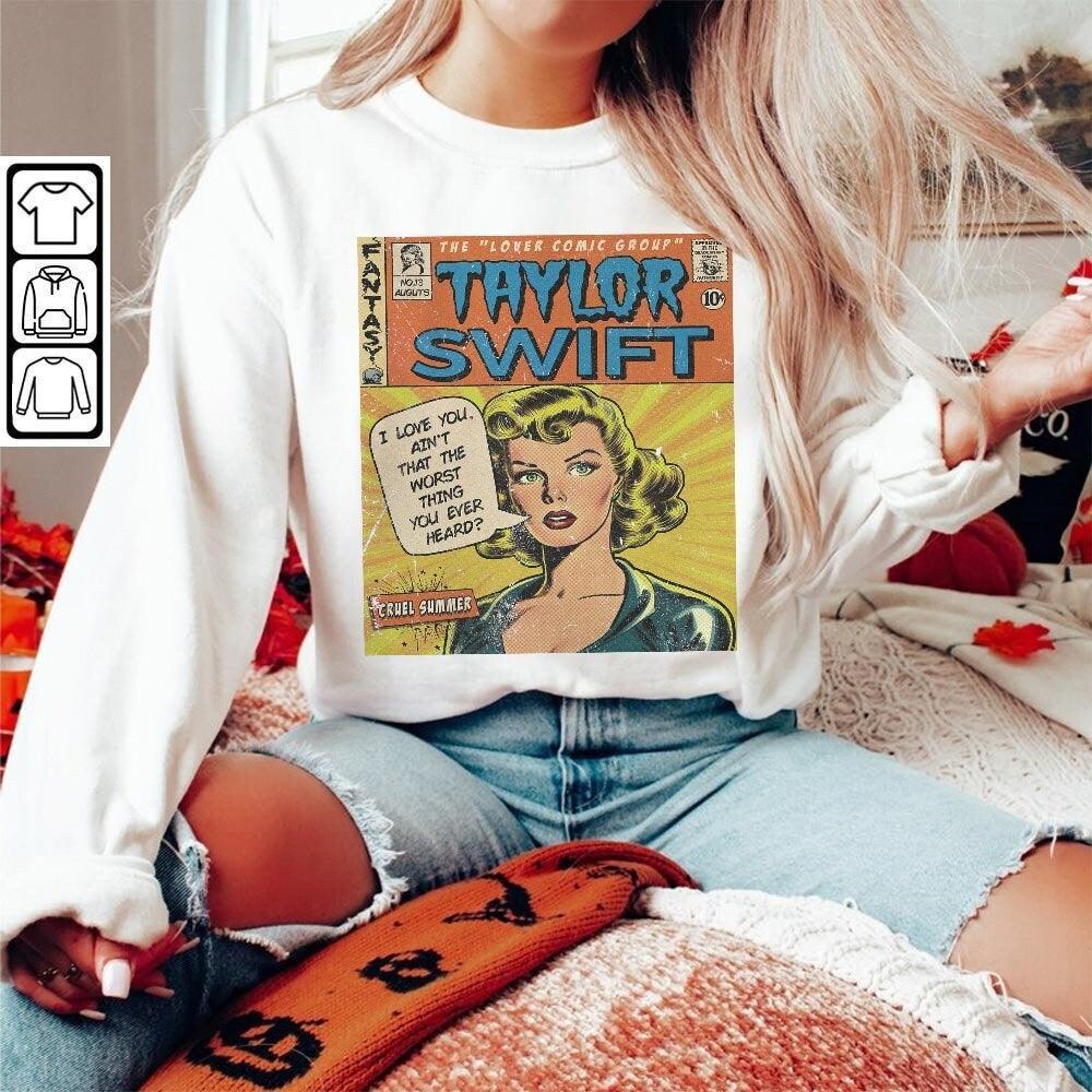 Taylor Swift Comic Shirt V1, Sweatshirt Merch Cruel Summer Vintage Comic Book Album Lover Taylor Eras Tour 2023 Graphic Tee Unisex L2004 (Classic Version) - Shirt King