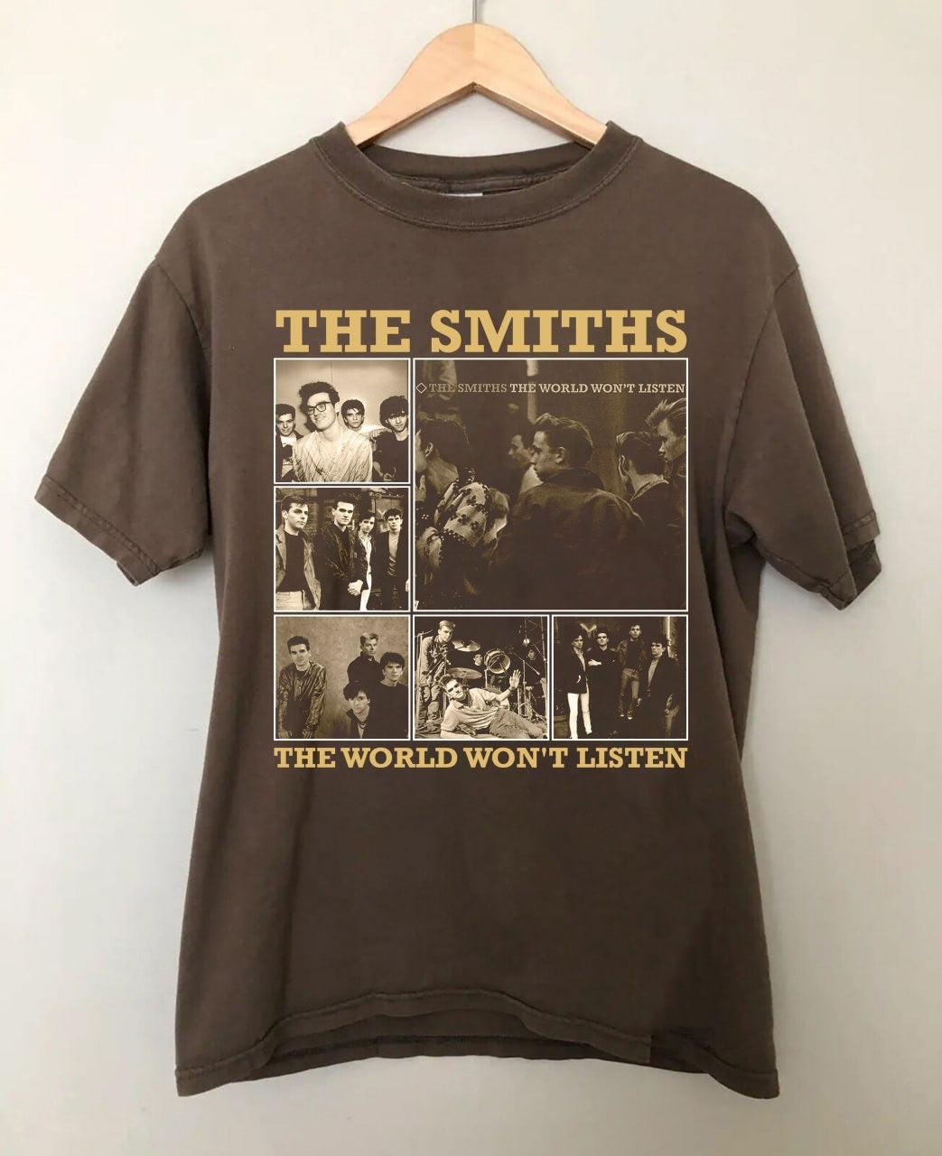 The Smiths the world won't listen T-shirt, 90s The Smiths Band T-shirt, The Smiths shirt, The Smithstour gift for men women unisex t-shirt (Classic Version) - Shirt King