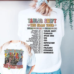 Taylor Swift The Eras Tour Shirt, Swiftie Merch T-Shirt, Back And Front Shirt, Swiftie Eras Tour, Taylor Swift Fan, Vintage Gift, TS Tshirt (Classic Version) - Shirt King