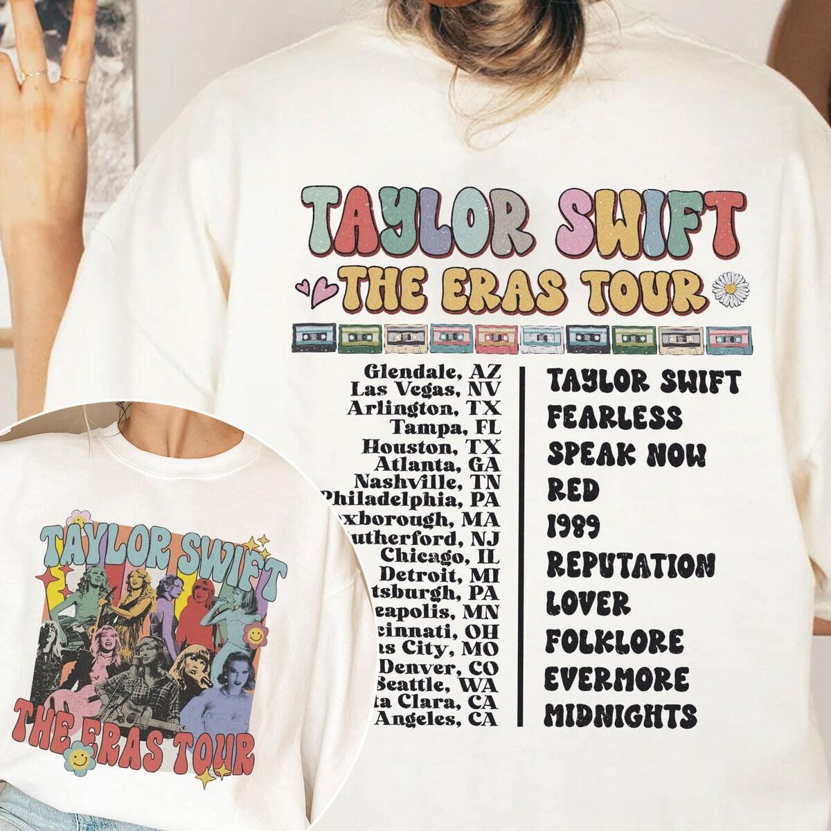 Taylor Swift The Eras Tour Shirt, Swiftie Merch T-Shirt, Back And Front Shirt, Swiftie Eras Tour, Taylor Swift Fan, Vintage Gift, TS Tshirt (Classic Version) - Shirt King