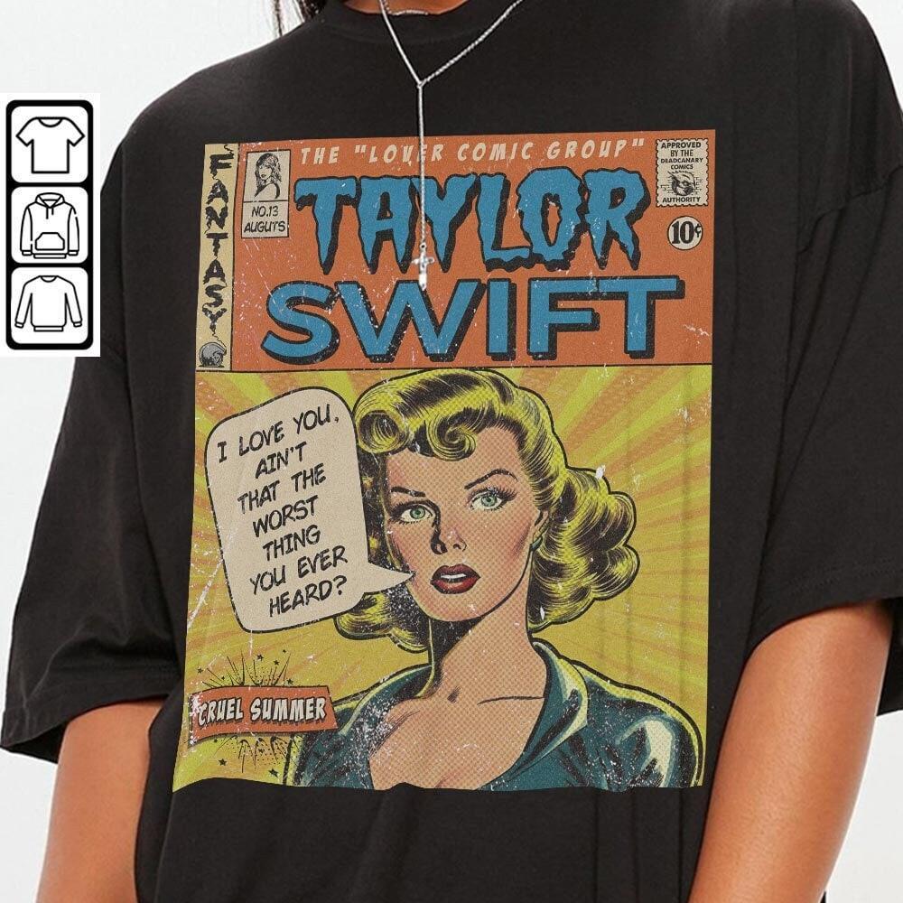 Taylor Swift Comic Shirt V1, Sweatshirt Merch Cruel Summer Vintage Comic Book Album Lover Taylor Eras Tour 2023 Graphic Tee Unisex L2004 (Classic Version) - Shirt King