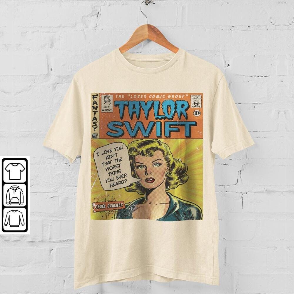 Taylor Swift Comic Shirt V1, Sweatshirt Merch Cruel Summer Vintage Comic Book Album Lover Taylor Eras Tour 2023 Graphic Tee Unisex L2004 (Classic Version) - Shirt King