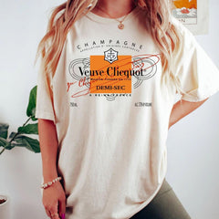 Champagne Veuve Rose Sweatshirts, Champagne Veuve Rose Shirt, Champagne Tennis Club T-shirt, Orange Champagne Rosé Label Shirt (Classic Version) - Shirt King