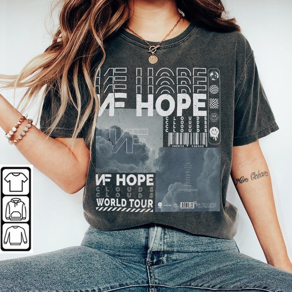 NF Rap Shirt, Y2K Hiphop 90s Vintage Merch NF Hope Tour 2023 Tickets Album Clouds Graphic Tee (Classic Version) - Shirt King