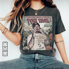 Post Malone Comic Shirt, 90S Vintage Merch Book Art Twelve Carat Toothache Album World Tour Tickey 2023 Graphic Tee Gift V2, Com1705Kh (Classic Version) - Shirt King