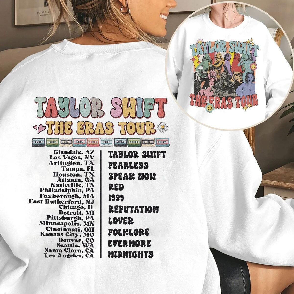 Taylor Swift The Eras Tour Shirt, Swiftie Merch T-Shirt, Back And Front Shirt, Swiftie Eras Tour, Taylor Swift Fan, Vintage Gift, TS Tshirt (Classic Version) - Shirt King