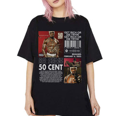 50 Cent Vintage T-Shirt, Get Rich Or Die Tryin Album 90s Y2K T-Shirt, 50 Cent Rap Shirt, Hiphop Tee, Vintage Bootleg Shirt (Classic Version) - Shirt King