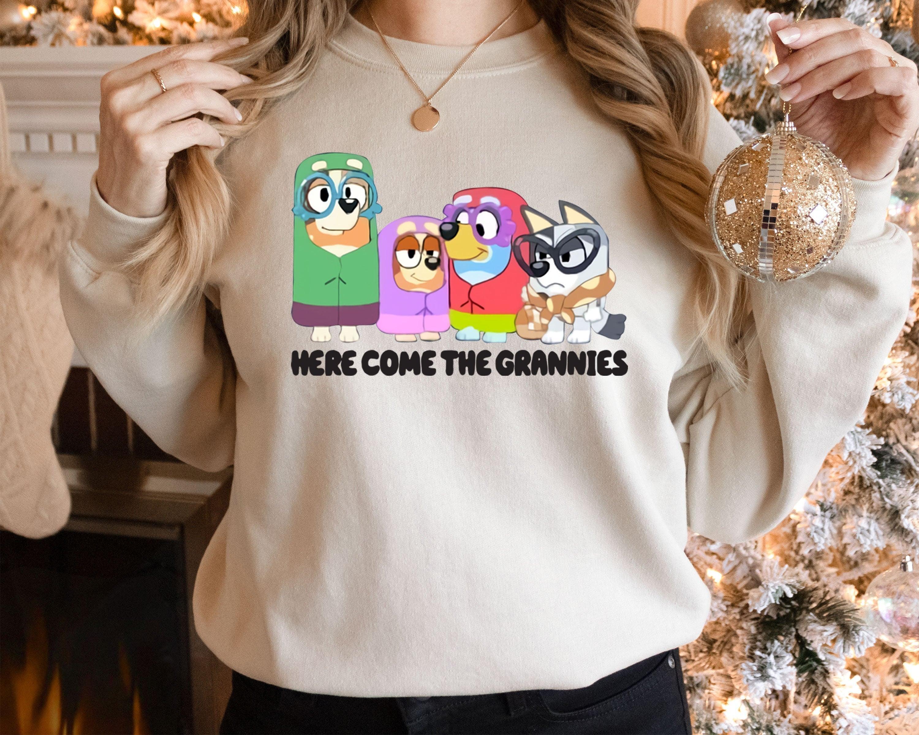 Here Come Grannies Unisex T-shirt, Family Matching Shirt, Gift For Grannie, Bluey Family Sweatshirt, Mom Life Hoodie (Classic Version) - Shirt King