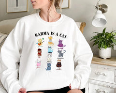 Karma is a Cat,Music Albums As Books T-Shirt,Concert Shirt,Fan Shirt,Lover Merch Tee,Music Shirt,Floral TS Merch Top,Music Fan Album TShirt (Classic Version) - Shirt King