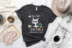 It's Fine I'm Fine Everything Is Fine Sweatshirt, I'm Fine Shirt, Cat Shirt, Motivational Shirt, Positivity Shirt ,Mental Shirt (Classic Version) - Shirt King