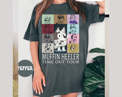 Bluey Muffin Shirt, Retro Muffin Heeler Shirt, Muffin Heeler Time Out Tour Shirt. (Classic Version) - Shirt King