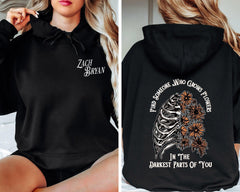 Zach Bryan Front and Back Printed Sweatshirt, Find Someone Who Grows Flowers In The Darkest Parts Of You,American Heartbreak Tour Sweatshirt (Classic Version) - Shirt King