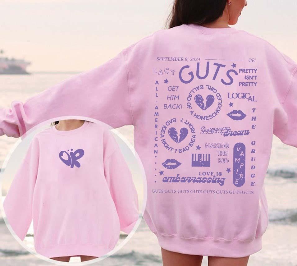 Olivia Guts Shirt, Album Tracklist Tee, Ol.iv.ia R.od.ri.go Merch, Olivia Guts Tour Track List Aesthetic Sweatshirt, Teenager Girl Gifts (Classic Version) - Shirt King