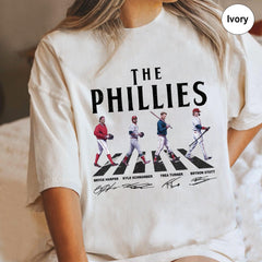 Vintage Phillies Walking Abbey Road Signatures Baseball Shirt, Kyle Schwarber, Bryce Harper, Bryson Stott, Trea Turner, Phillies Fan Gift (Classic Version) - Shirt King