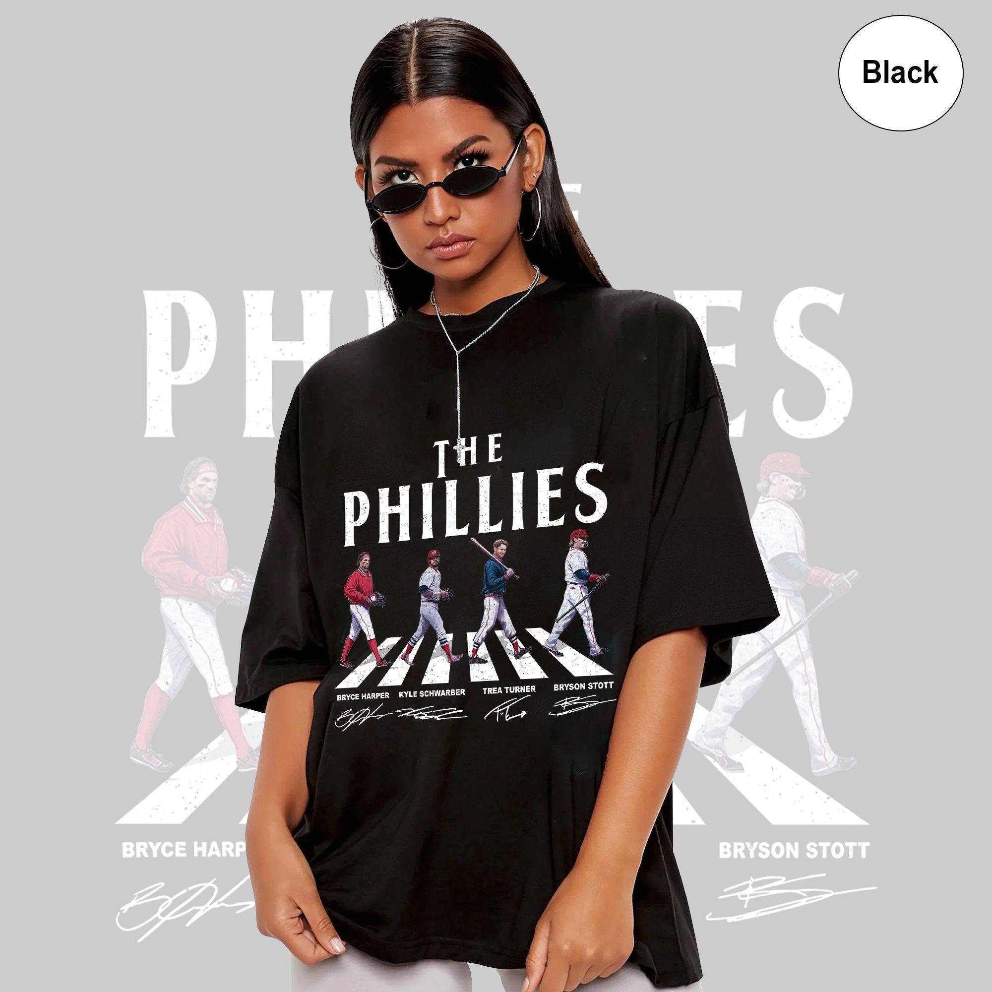 Vintage Phillies Walking Abbey Road Signatures Baseball Shirt, Kyle Schwarber, Bryce Harper, Bryson Stott, Trea Turner, Phillies Fan Gift (Classic Version) - Shirt King