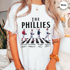 Vintage Phillies Walking Abbey Road Signatures Baseball Shirt, Kyle Schwarber, Bryce Harper, Bryson Stott, Trea Turner, Phillies Fan Gift (Classic Version) - Shirt King