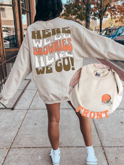 Cleveland Crewneck Sweatshirt, Go Brownies, Trendy Vintage Style Football Shirt for Game Day