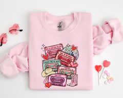 Cassette Tapes Shirt, Love Songs T-Shirt, Happy Western Cassette Tapes Valentine Shirt, Retro 90's Country Music Love Songs Cassette Tapes