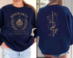 Vintage Hogwarts Double Sides Sweatshirt, Hogwarts House Shirt, Wizarding World Shirt, Magic World Shirt, Bookish Shirt, HP Fan Gift Shirt