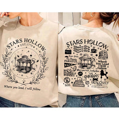 Vintage Star Hollow Pavilion Sweatshirt, Connecticut Star Hollow Embroidered Hoodie, Stars Hollow Pavilion T-shirt, Crew Neck Sweatshirt