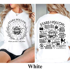 Vintage Star Hollow Pavilion Sweatshirt, Connecticut Star Hollow Embroidered Hoodie, Stars Hollow Pavilion T-shirt, Crew Neck Sweatshirt